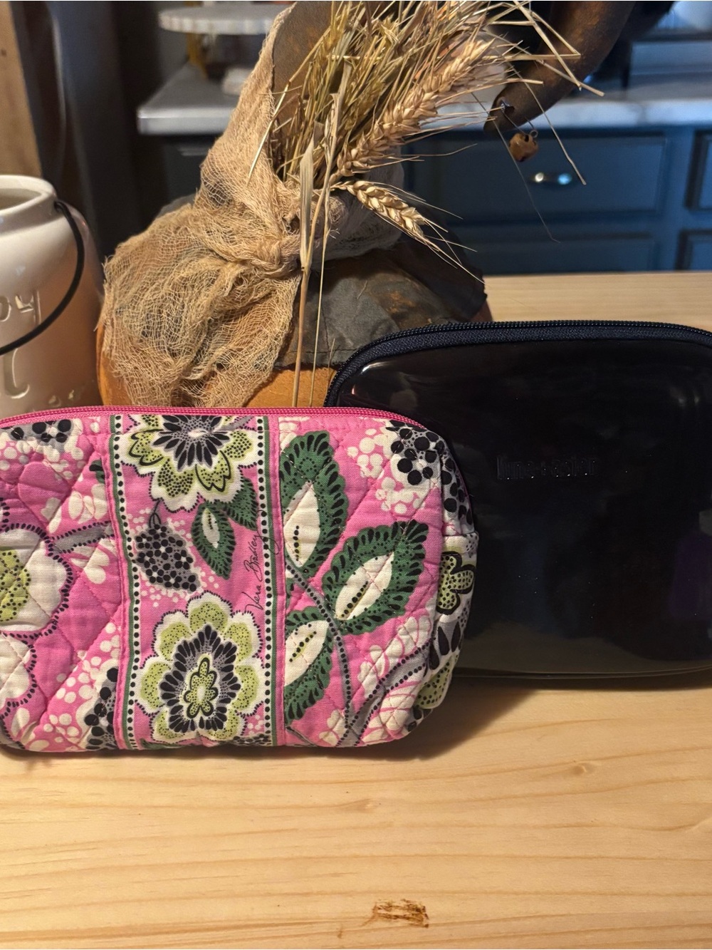 Vera Bradley Pink Floral Quilted Cosmetic Pouch
